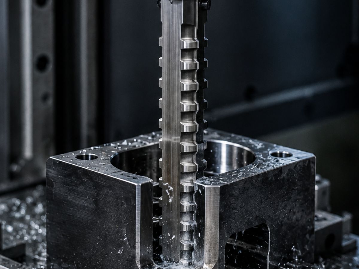 Brochamento industrial com ferramenta de dentes múltiplos